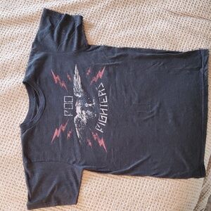 Foo Fighters Gray Graphic Band Tee with Eagle Design